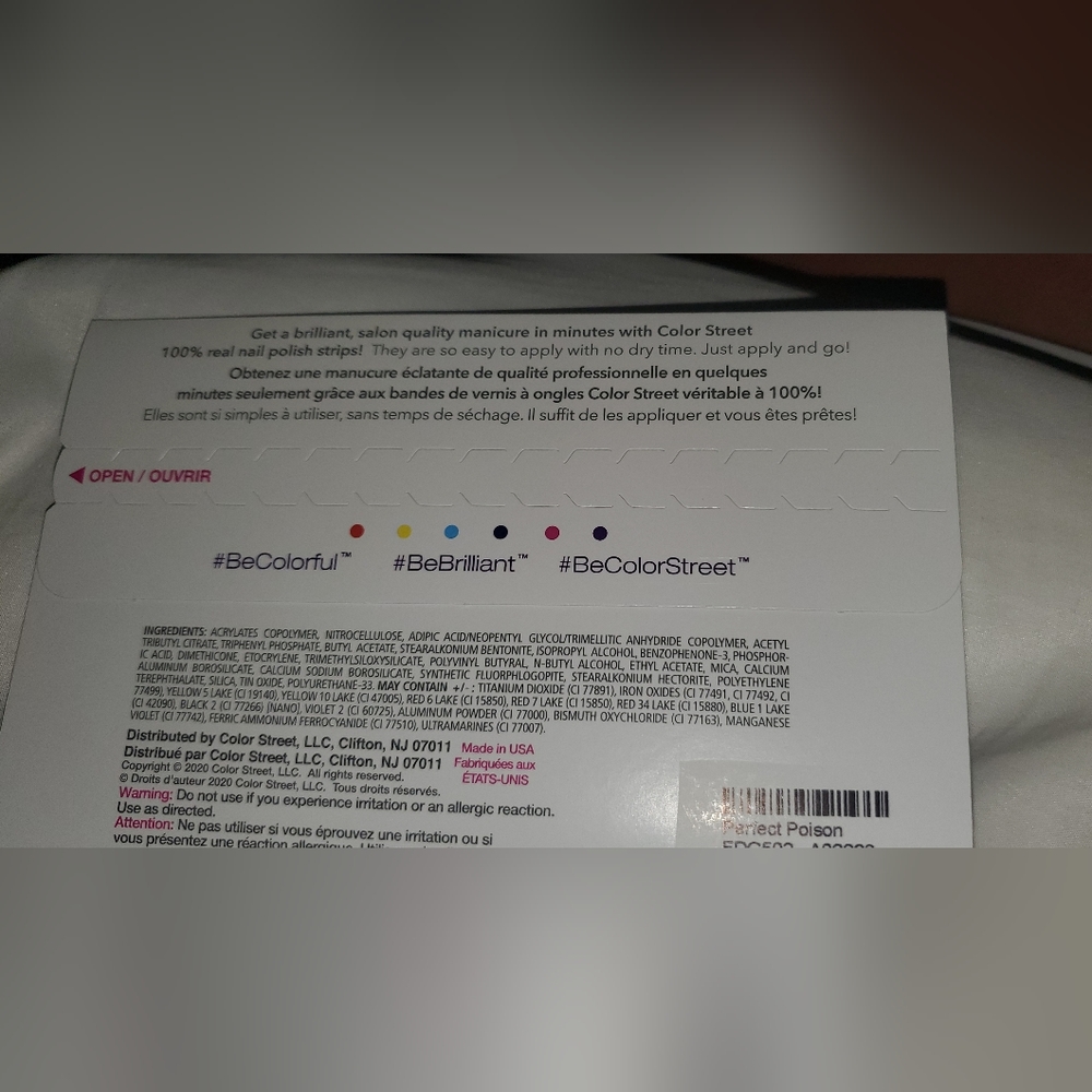Color Street 100% Real Nail Polish Strips 16 strips Perfect Poison - Picture 3 of 4